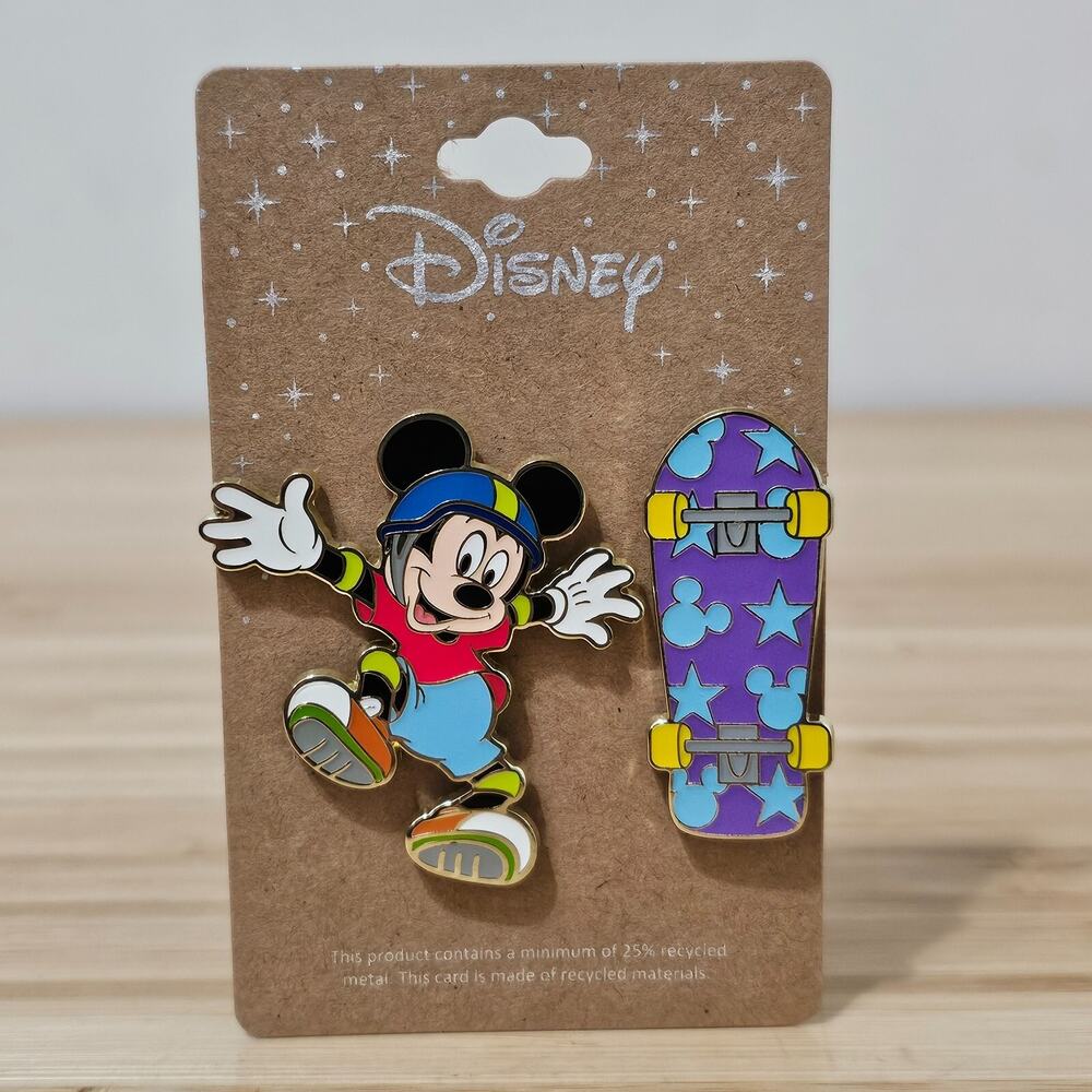 Disney Mickey Mouse Skateboarding Enamel Pin Set